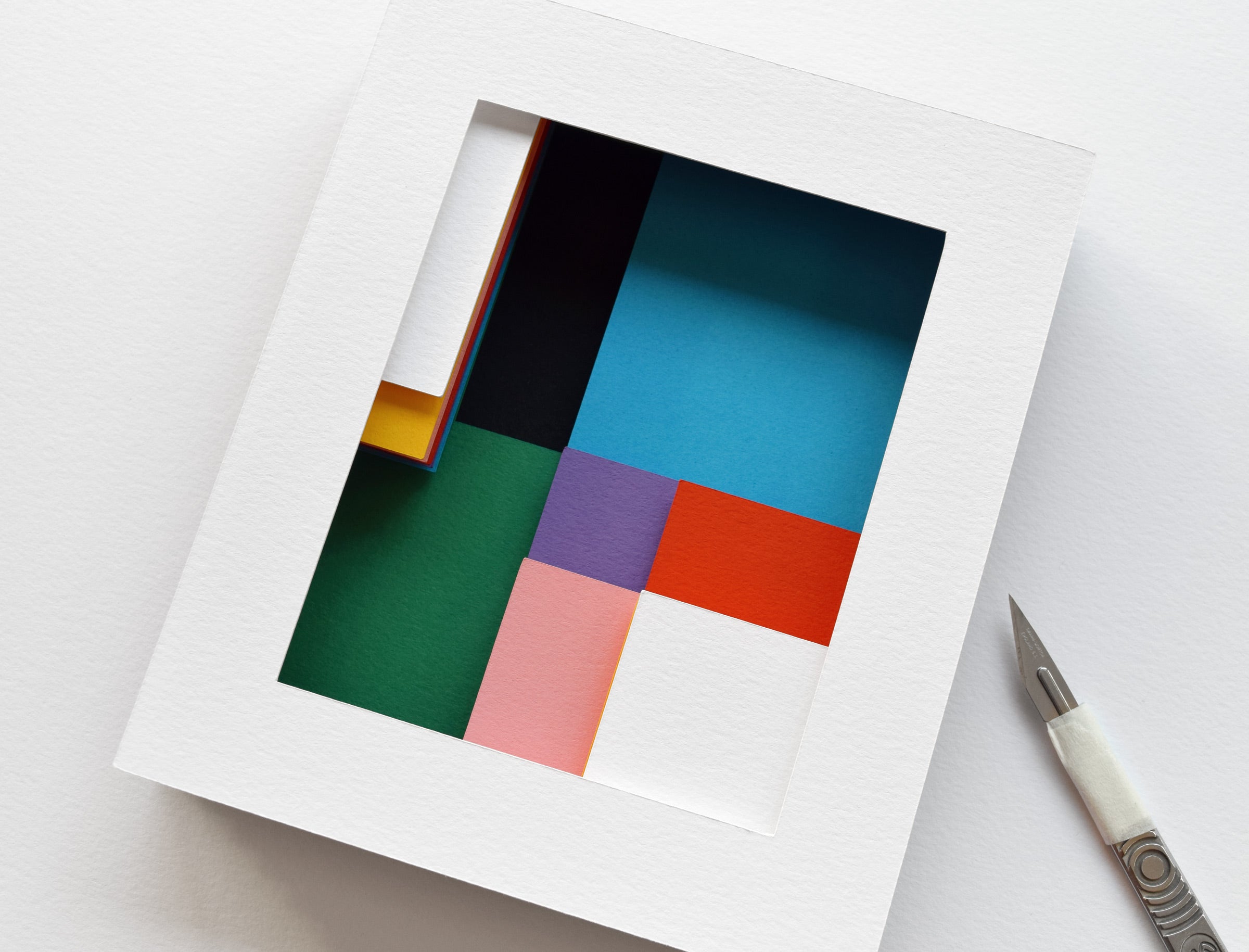 Intersections Study I — Framed Original Papercut Artwork
