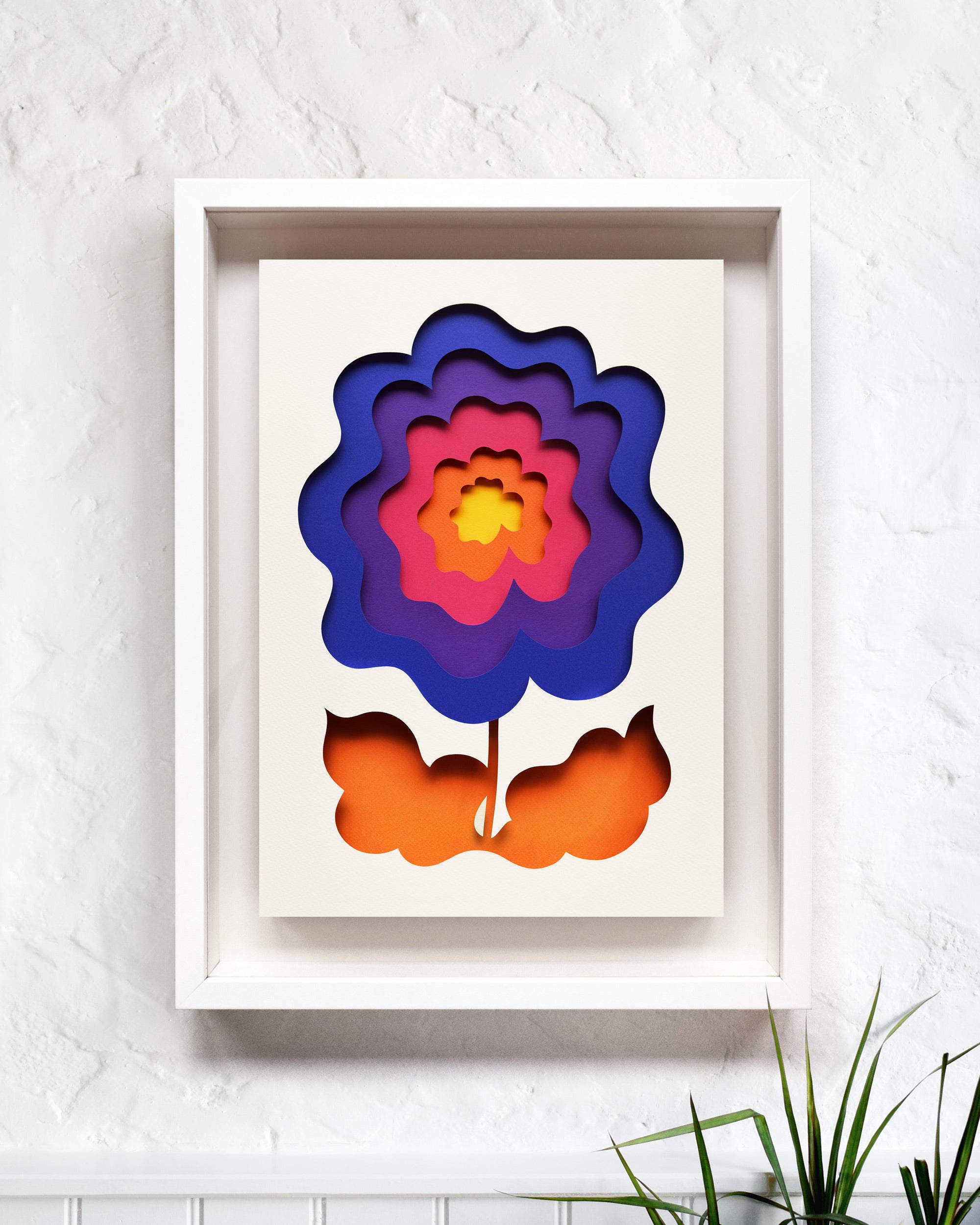 Big Bloomers II – Framed Original Papercut Artwork