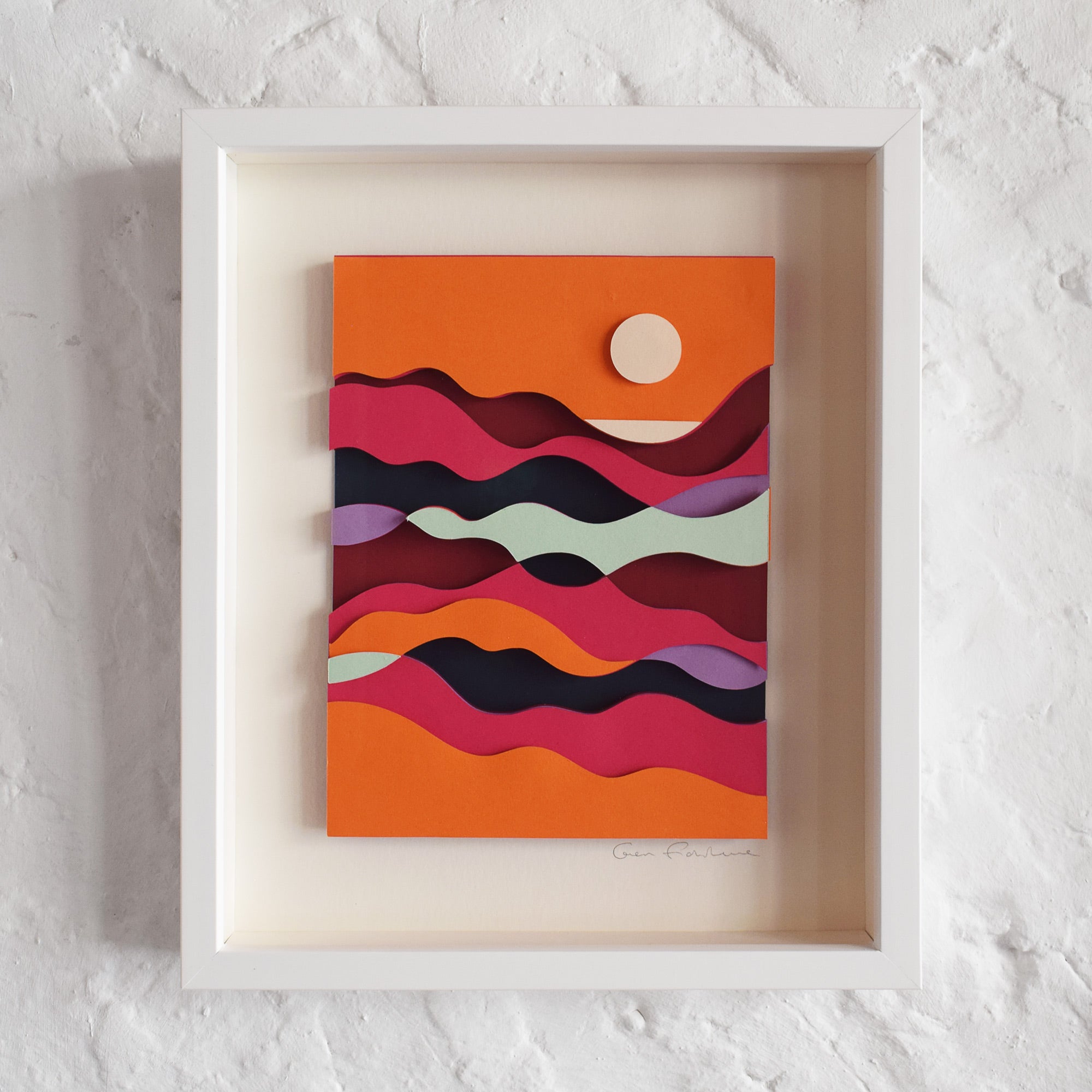 Sunset on the Southdowns – Framed Original Papercut Artwork