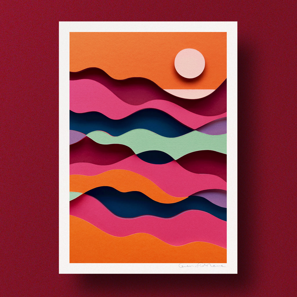 Sunset on the Southdowns – A2/A3/A4 Giclée Prints