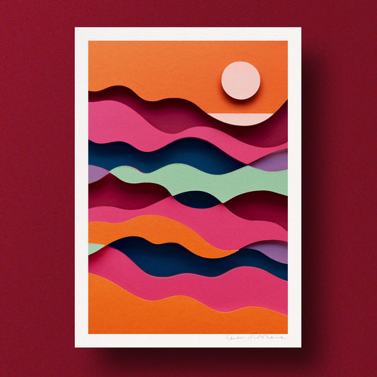 Sunset on the Southdowns – A2/A3/A4 Giclée Prints