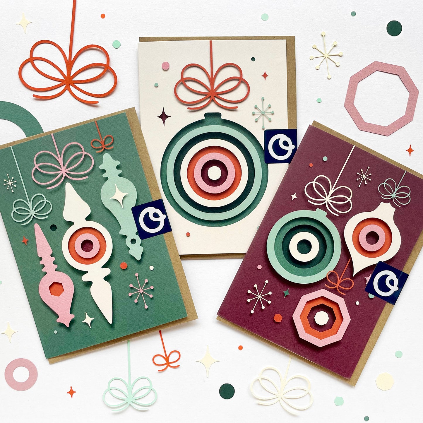 Paper Ornaments II — Festive Greeting Card