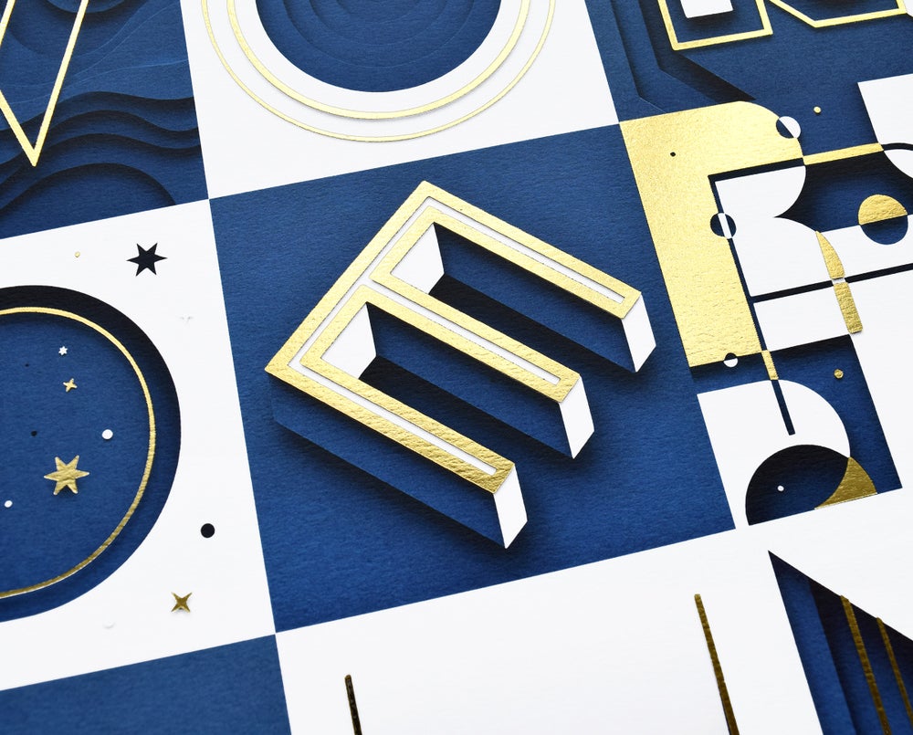 WONDERFUL — Limited Edition Gold Foiled Indigo Print